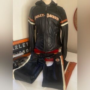 Harley-Davidson MATCHING CHAPS AND 3In1 LEATHER JACKET SET